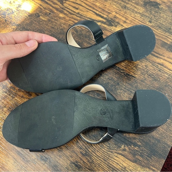 NWT Dream Paris Elegant Black Heeled Sandals Heels Formal Party Wedding Classic - Picture 9 of 10